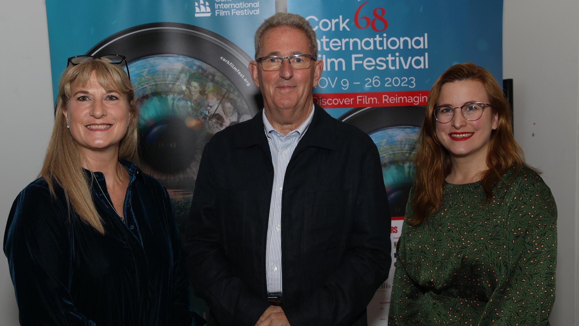 Cork International Film Festival programme launch at St Peter's: Fiona Clark, Festival Director, Barney Whelan, Chair of CIFF, and Anna Kopecká, Director of Programming. Picture: David Creedon
