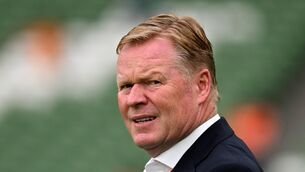 <p>TROUBLED: Netherlands manager Ronald Koeman</p>