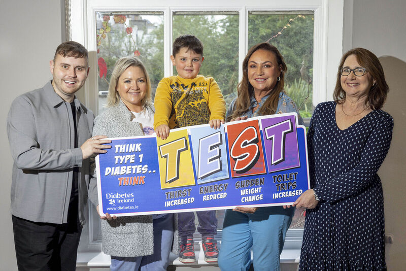 Photographed at the TEST Campaign Launch to raise awareness of Type 1 Diabetes and spotting the signs and symptoms: Jay Hickey, Eva and Danny Lee, Norah Casey and Professor Edna Roche (ICDNR). Photo: Conor Healy/Coalesce Photographed at the TEST Campaign Launch to raise awareness of Type 1 Diabetes and spotting the signs and symptoms: Jay Hickey, Eva and Danny Lee, Norah Casey and Professor Edna Roche (ICDNR). Photo: Conor Healy/Coalesce