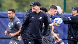 <p>ABOUT SCHMIDT: New Zealand assistant coach Joe Schmidt at All Blacks training on Thursday.  Picture: INPHO/Dan Sheridan</p>