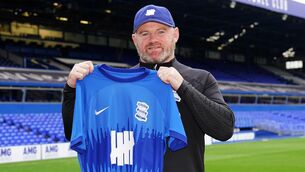 <p>New Birmingham City manager Wayne Rooney during his unveiling at St Andrew's Stadium.</p>