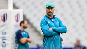<p>Assistant Coach Mike Catt at Ireland's Captain's Run in Stade de France, Paris, France 13/10/2023</p>