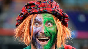 <p>CARNIVAL ATMOSPHERE: An Irish fan before the Scotland clash. Pic: ©INPHO/Dan Sheridan</p>