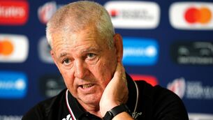 <p>Wales head coach Warren Gatland during a press conference at the Stade Mayol in Toulon.</p>
