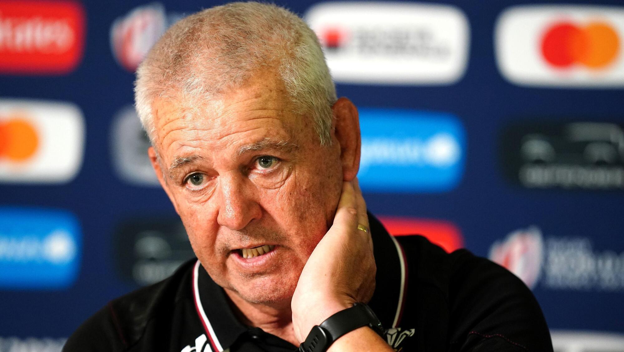 Wales head coach Warren Gatland during a press conference at the Stade Mayol in Toulon.