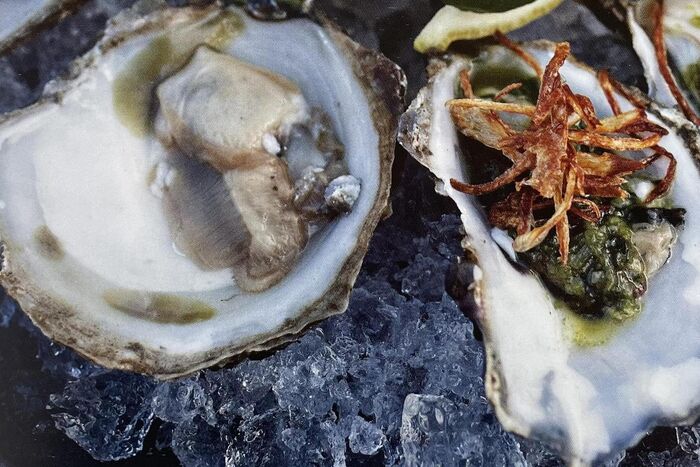 Oysters with Namjim and Crispy Onions