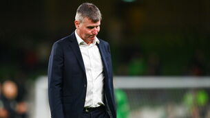 <p>END OF THE ROAD: Republic of Ireland manager Stephen Kenny after the UEFA EURO 2024 Championship qualifying group B match between Republic of Ireland and Greece at the Aviva Stadium in Dublin. Pic: Tyler Miller/Sportsfile</p>