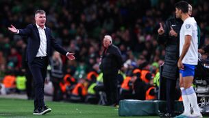 <p>DISMAL: Ireland manager Stephen Kenny during Friday night's home loss to the Greeks. </p>
