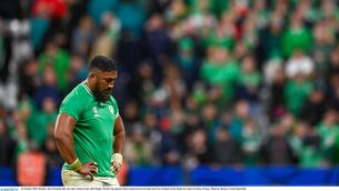 <p>TOP RATED: Bundee Aki of Ireland after his side's defeat. Photo by Ramsey Cardy/Sportsfile</p>