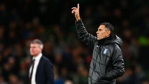 <p>HAND UP IF YOU WANT TO MANAGE IRELAND: Greece manager Gus Poyet during the UEFA EURO 2024 Championship qualifying group B match between Republic of Ireland and Greece. Photo by Tyler Miller/Sportsfile</p>