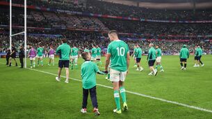 <p>LEGEND: Ireland’s Jonathan Sexton with his son Luca after the game. Pic Credit ©INPHO/Dan Sheridan</p>