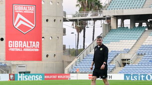 <p>TWO YEARS ON: Manager Stephen Kenny during a Republic of Ireland training session at Estádio Algarve in Faro, Portugal. Pic: Stephen McCarthy/Sportsfile</p>