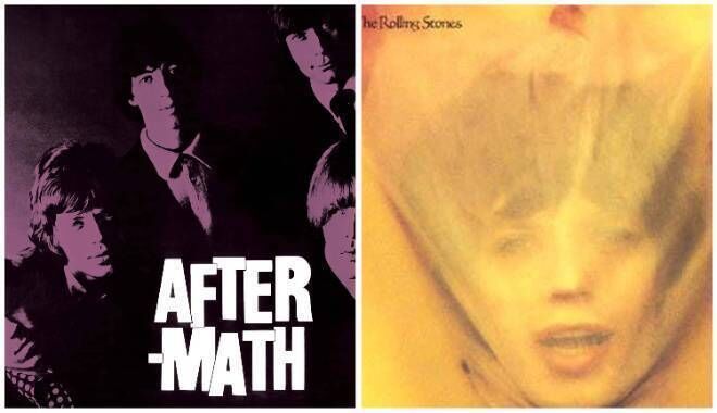 The covers of the Rolling Stones' Aftermath and Goats' Head Soup albums The covers of the Rolling Stones' Aftermath and Goats' Head Soup albums