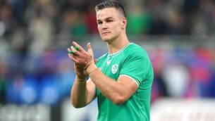 <p>SO LONG SKIPPER: Ireland's Jonathan Sexton applauds the fans after the Rugby World Cup 2023 quarter final match at Stade de France.</p>