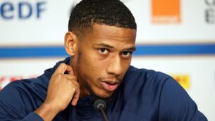 <p>APOLOGIES: France's Jean-Clair Todibo during a press conference at the Stade Pierre Mauroy. Photo credit: Adam Davy/PA Wire.</p>