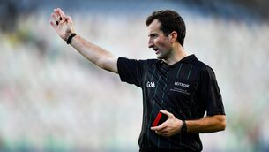 <p>Referee Paul Faloon during the EirGrid GAA Football All-Ireland Under 20 Championship Final match between Dublin and Galway at Croke Park in Dublin. Photo by Sam Barnes/Sportsfile</p>