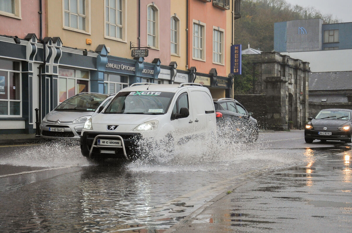Spot flooding in Bantry during high tide. Picture: : Karlis Dzjamko