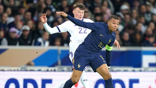 France’s Kylian Mbappe (right) shines against Scotland (Adam Davy/PA)