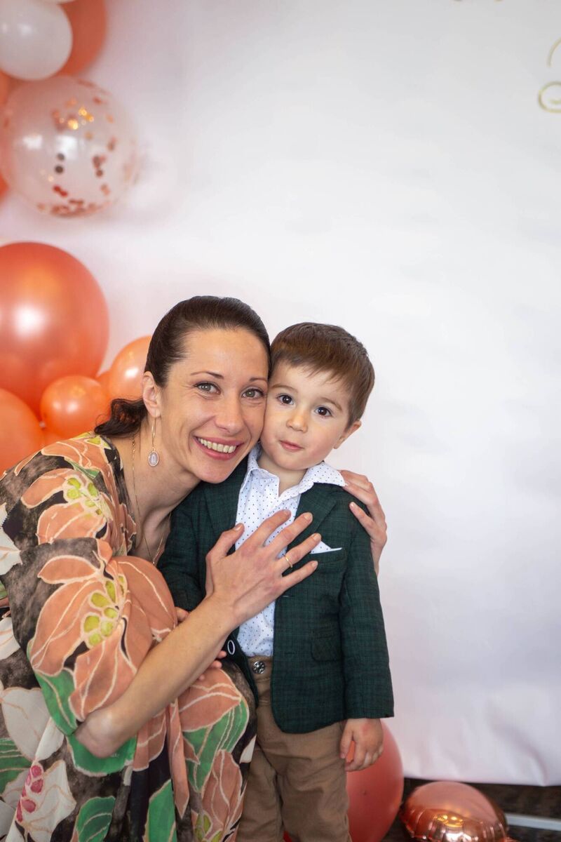 Katerina Petrov and her son Katerina Petrov and her son