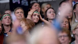 <p>WATCHING BRIEF: A Mohill supporter looks on during the closing stages of the Leitrim County Senior Club Football Championship final. Picture: Piaras Ó Mídheach/Sportsfile</p>