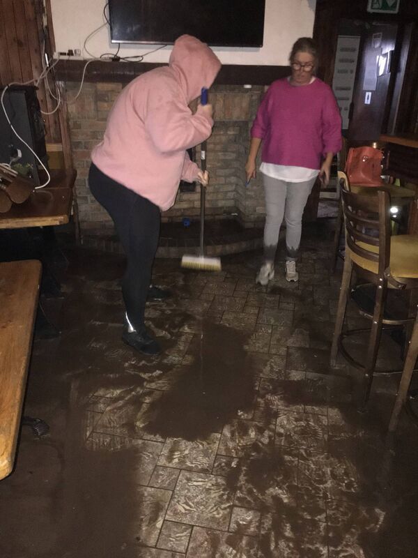 Clean up after flood at Thatch pub Clean up after flood at Thatch pub