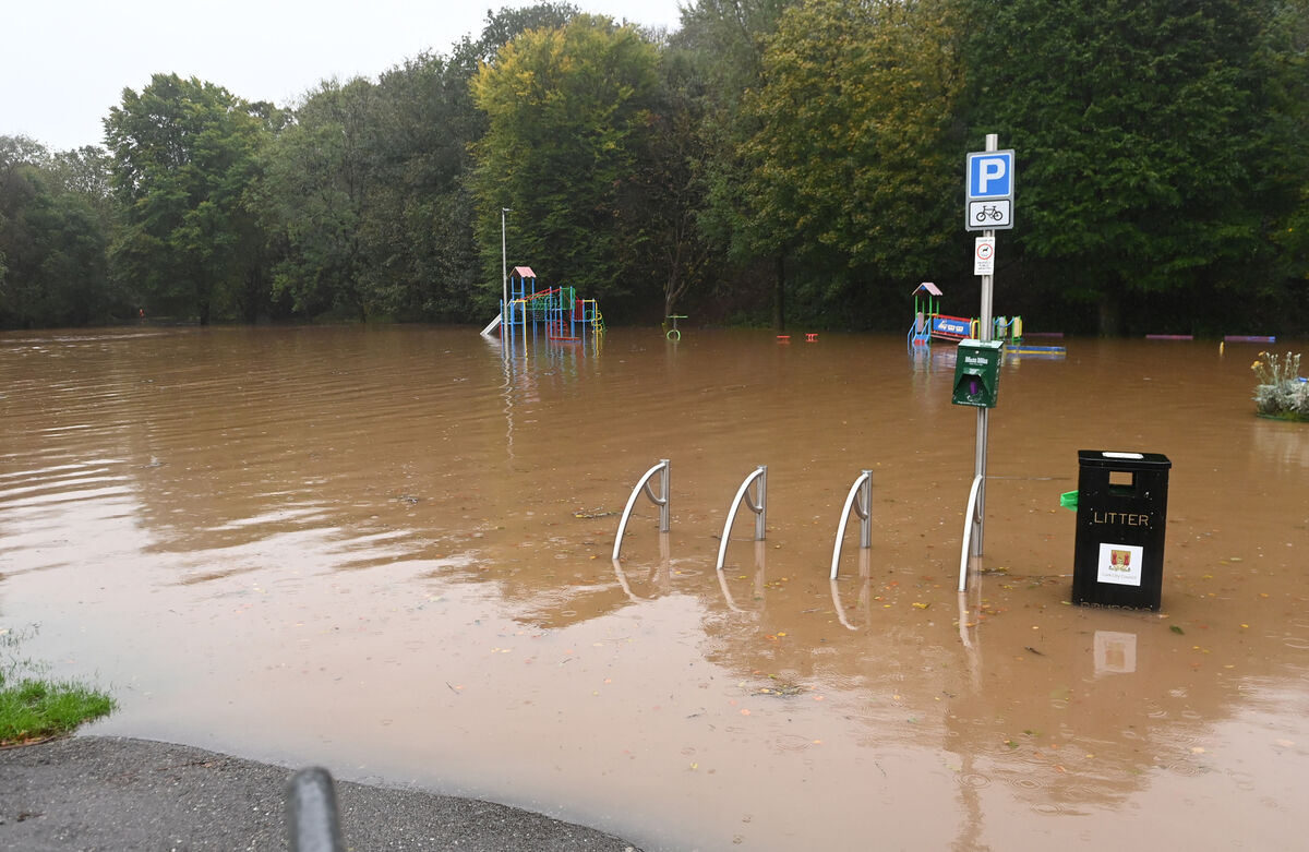 The flooded town park in Glanmire. Picture: Eddie O'Hare