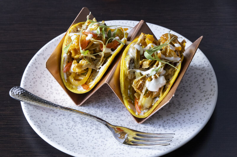 Pulled Jackfruit Phulka 'Tacos'. Pic: Paul Sherwood Photography