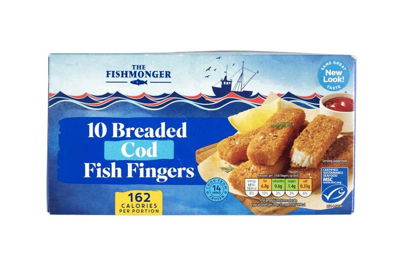 Aldi The Fishmonger 10 breaded cod fish fingers