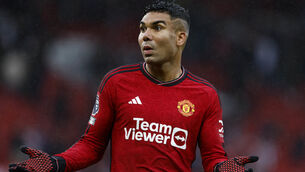 <p>Casemiro has been ruled out Manchester United’s trip to Bramall Lane through injury. Pic: Richard Sellers/PA</p>