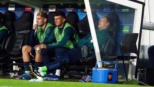 <p>SUFFERING AND HURTING: Arsenal’s Aaron Ramsdale on the bench. Photo credit: Mike Egerton/PA Wire.</p>