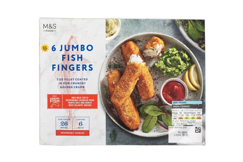 
                        M&amp;S 6 Jumbo fish fingers. Food pictures: Arna Crowley
