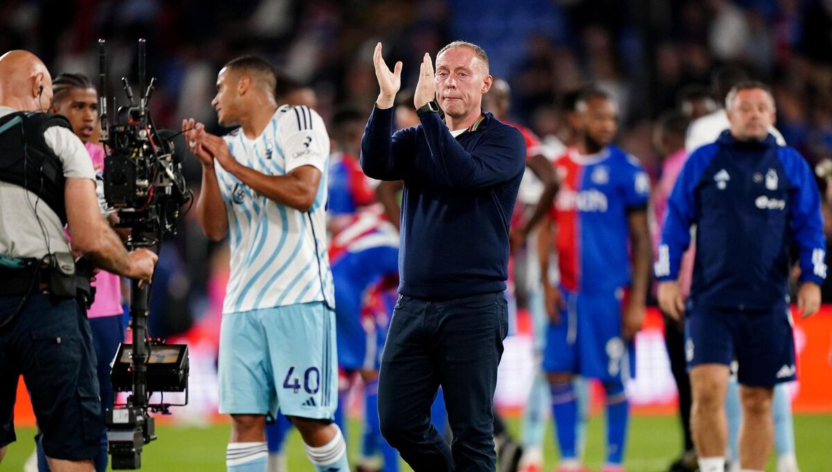 Nottingham Forest manager Steve Cooper applauds the fans. Photo credit: Zac Goodwin/PA Wire.