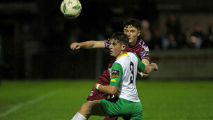 <p>LATE EQUALISER: Liam Kervick, Cobh Ramblers, Sean O'Connell, Kerry FC. Picture: Jim Coughlan.</p>