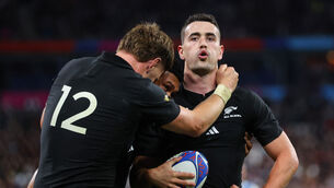 <p>HAT TRICK: Will Jordan scored a hat-trick as the All Blacks reach their fifth World Cup final. Pic: ©INPHO/James Crombie</p>