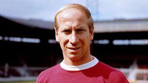 <p>HERO: Sir Bobby Charlton passed away Saturday morning at the age of 86.</p>
