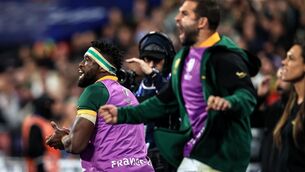 <p>SHINING MOMENT: South Africa’s Siya Kolisi celebrates after winning. Pic: INPHO/Dan Sheridan</p>