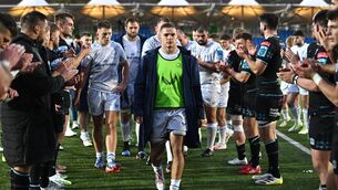 <p>GLUM BEGINNINGS: Leinster captain Scott Penny leads his team off the pitch after their defeat in the United Rugby Championship match between Glasgow Warriors and Leinster at Scotstoun Stadium in Glasgow, Scotland. Pic: Sam Barnes/Sportsfile</p>