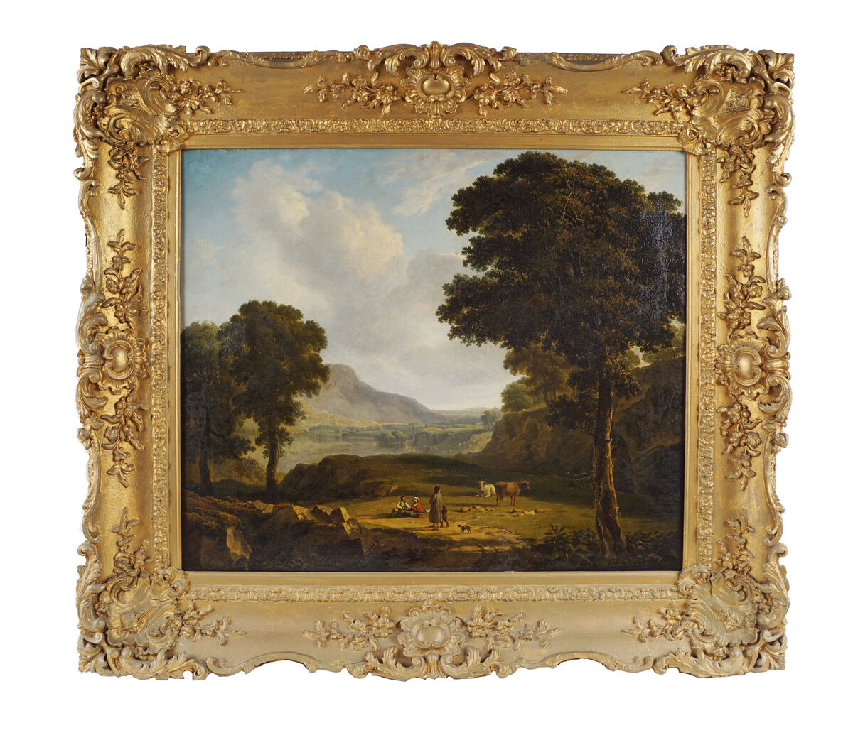 James Arthur O'Connor - Extensive landscape with travellers and cattle at Sheppards.