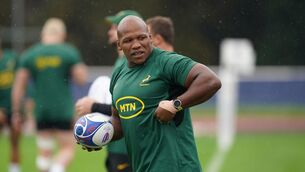 <p>South Africa's Bongi Mbonambi during a training session at Stade des Fauvettes. Photo credit David Davies/PA Wire.</p>