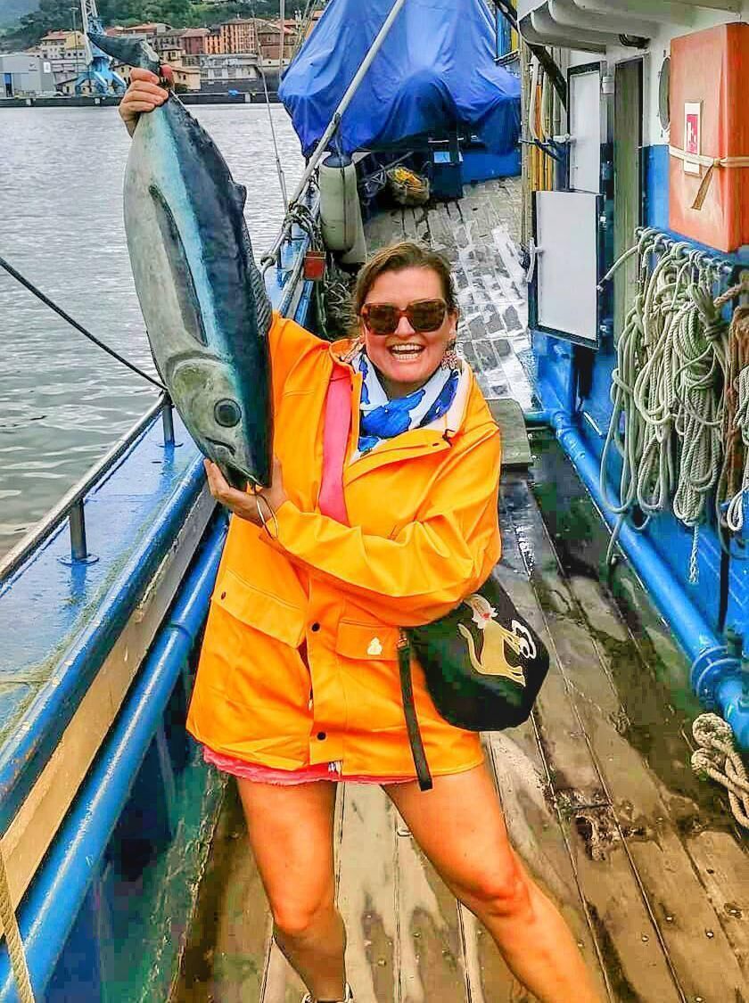 Esther McCarthy on the Mater eco tuna fishing boat.
