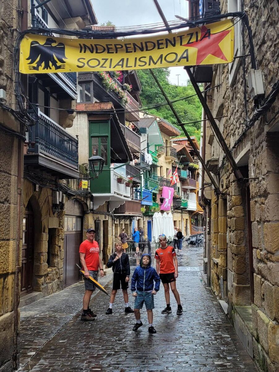 The Read boys exploring the village of Pasaia, where the writer Victor Hugo spent a summer.