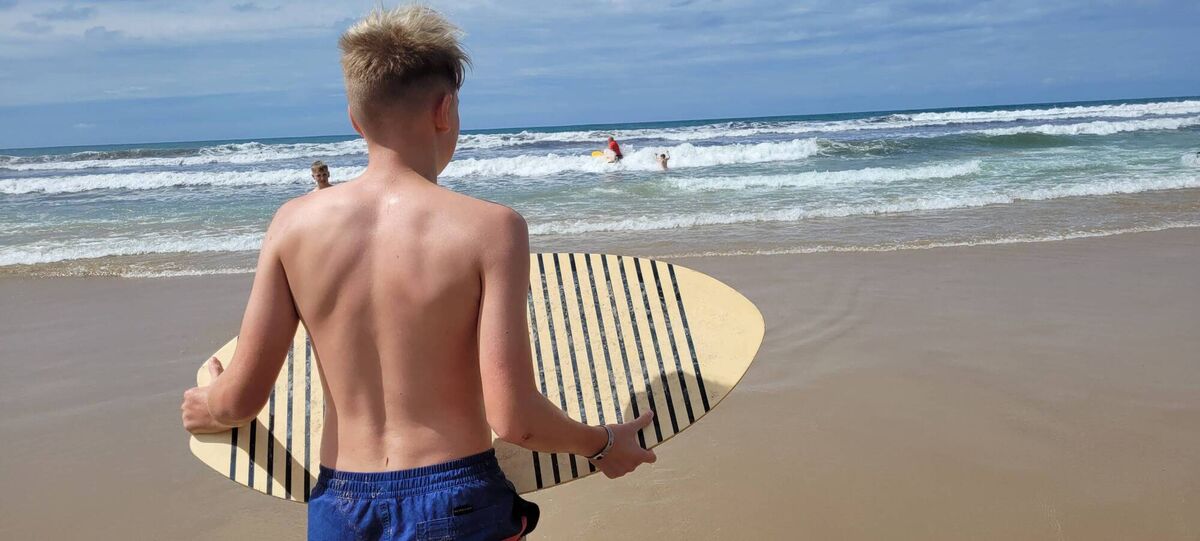Skim boarding in San Sebastian.