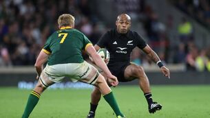 <p>WE MEET AGAIN: Mark Telea of New Zealand takes on Pieter-Steph du Toit. Pic: David Rogers/Getty Images</p>