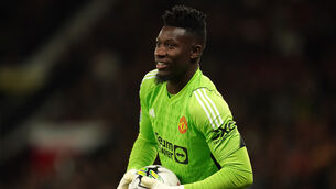 <p>RESCUE JOB: Andre Onana made a crucial penalty save. Pic: Martin Rickett/PA</p>