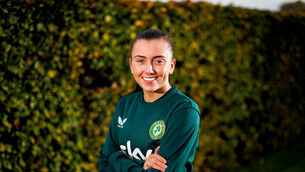 <p>LARK-NESS: Glasgow City's Abbie Larkin on Ireland duty. Pic Credit ©INPHO/Ryan Byrne</p>