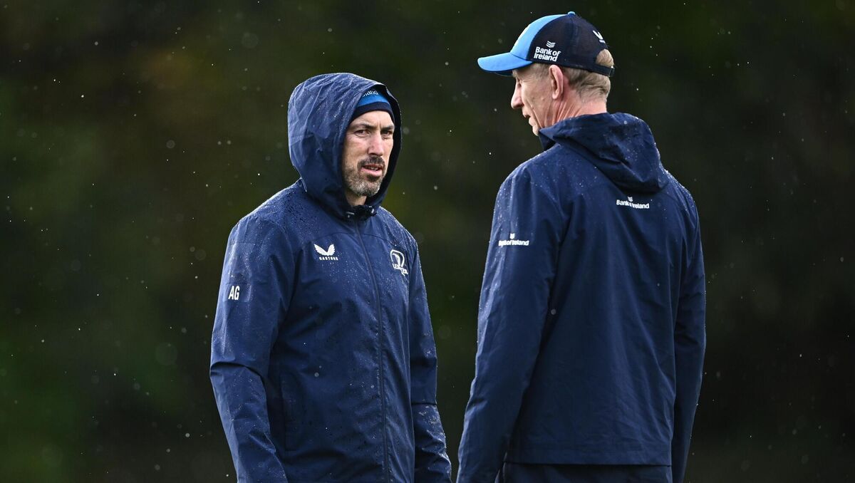 Goodman and head coach Leo Cullen during Leinster Rugby squad training at UCD in Dublin. Photo by Harry Murphy/Sportsfile Goodman and head coach Leo Cullen during Leinster Rugby squad training at UCD in Dublin. Photo by Harry Murphy/Sportsfile
