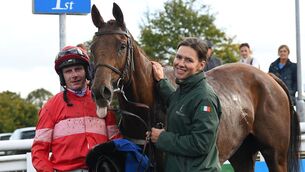 <p>RISING TO THE CHALLENGE: High Class Hero and Paul Townend win the Rathsallagh Country House Novice Hurdle (Listed)</p>