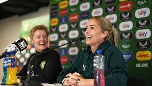 <p>QUALIFYING FOR EUROS: Denise O'Sullivan and interim head coach Eileen Gleeson during a Republic of Ireland women press conference at Tallaght Stadium in Dublin. Pic: Stephen McCarthy/Sportsfile</p>