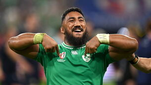 <p>CONTRACT EXTENSION: Bundee Aki pens a contract extension with the IRFU and Connacht Rugby until the end of the 2024/25 season. Pic: Brendan Moran/Sportsfile</p>