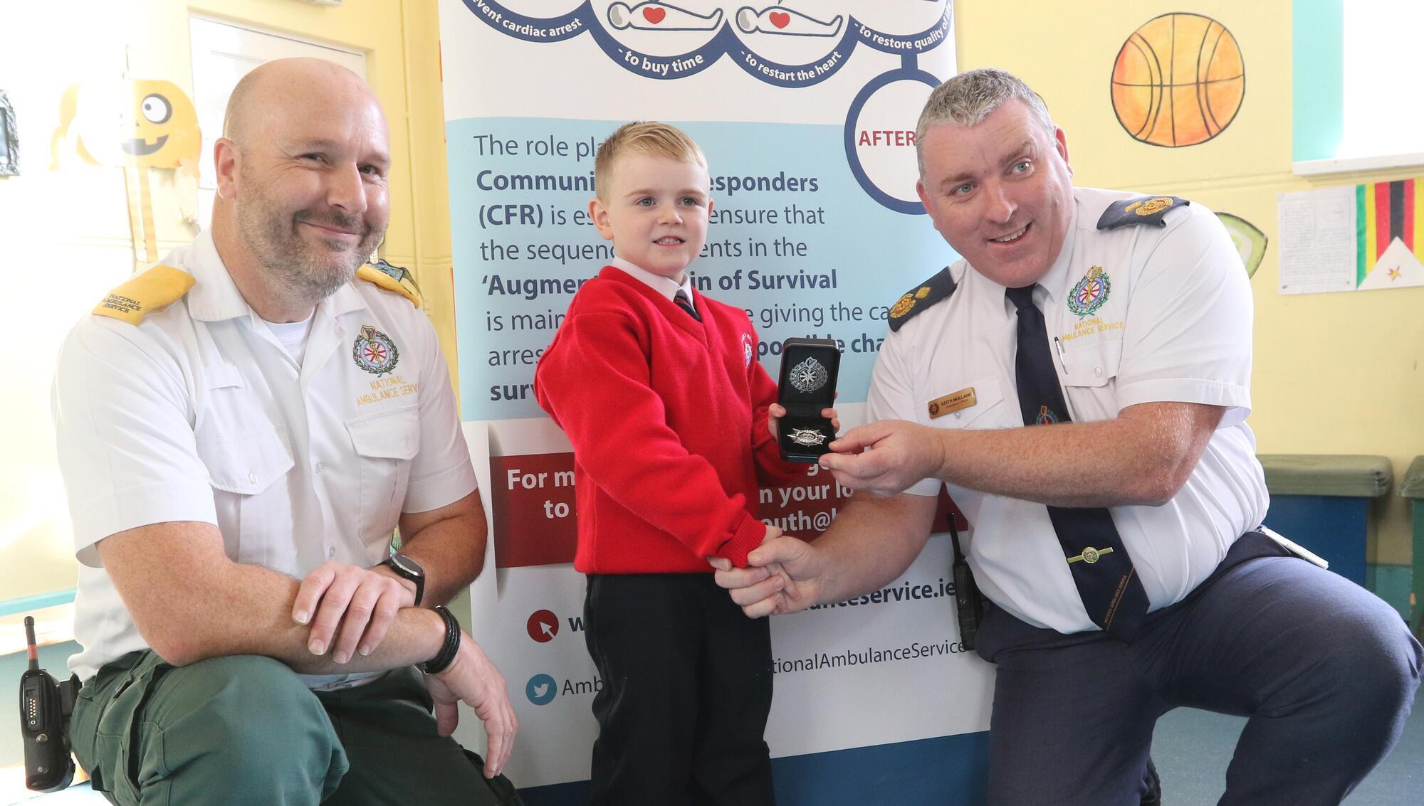 'Superhero' Clare boy, 5, receives bravery award for prompt action after mother collapsed at home